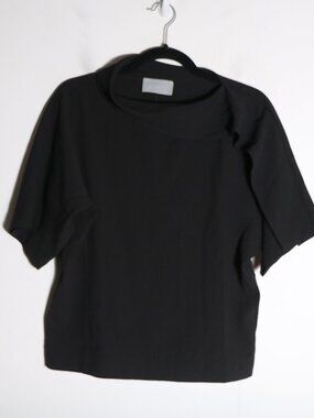 Modern Citizen Cowl Mock Neck Asymmetric Top Women XS Black Work Neutral Capsule